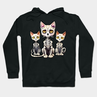 Day of the Dead Skeleton Cats Hoodie